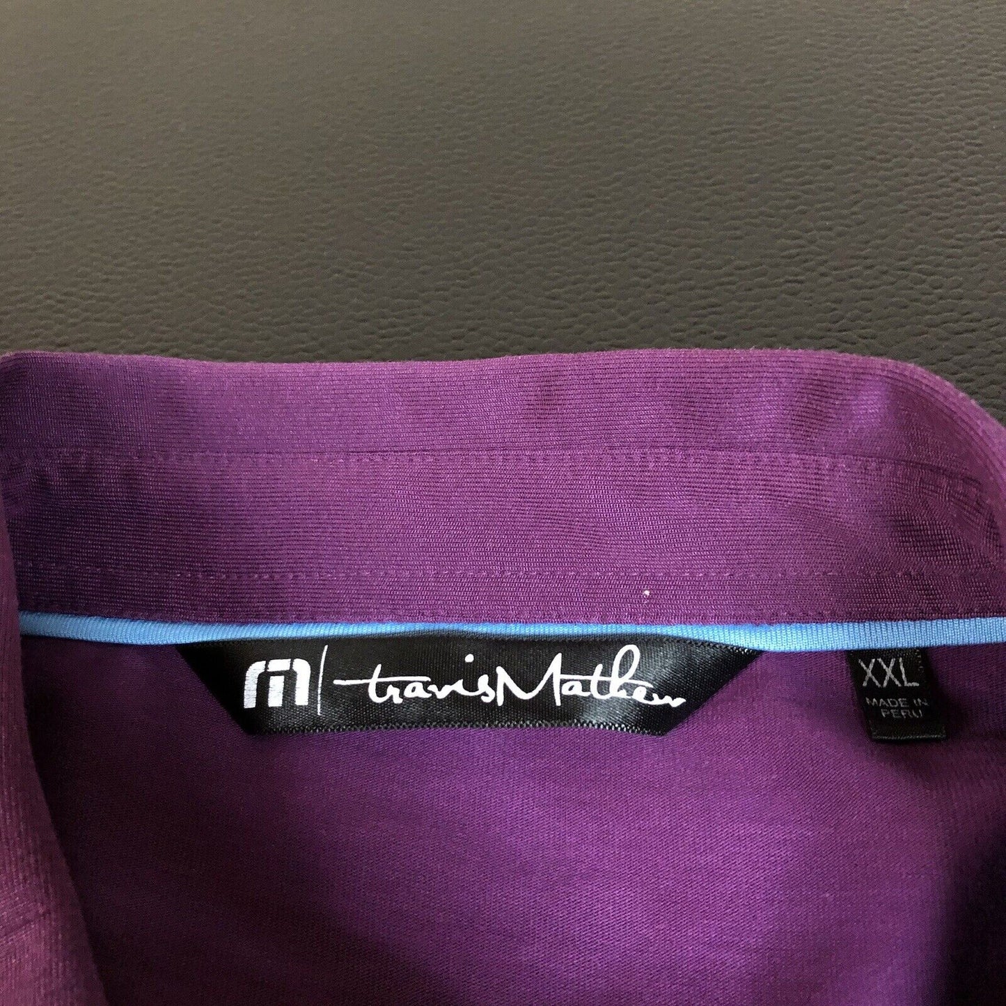 Travis Mathew Polo Shirt Mens XXL 2XL Purple Golf Athletic Pocket Short Sleeve
