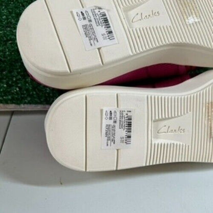 Clarks Layton Petal Sneakers Comfort Shoes Platform Pink Stripe Easter Womens 10