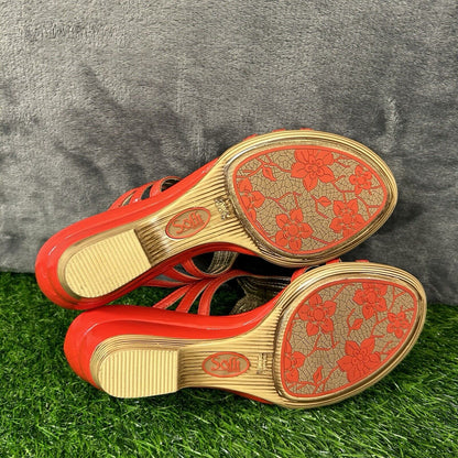 Sofft Sandals Womens 8 M Leather Strappy Wedge Slip On Casual Comfort Outdoor
