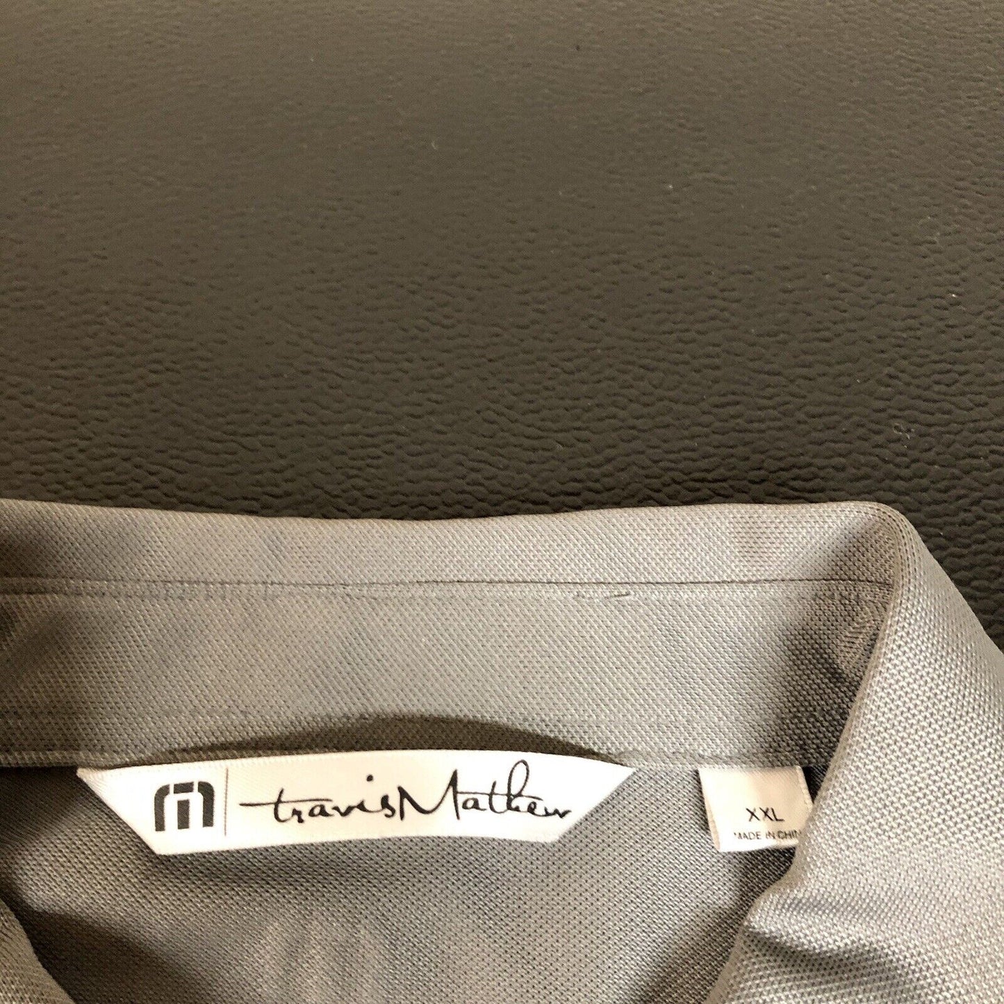 Travis Mathew Polo Shirt Mens XXL 2XL Gray Blue Golf Athletic Short Sleeve