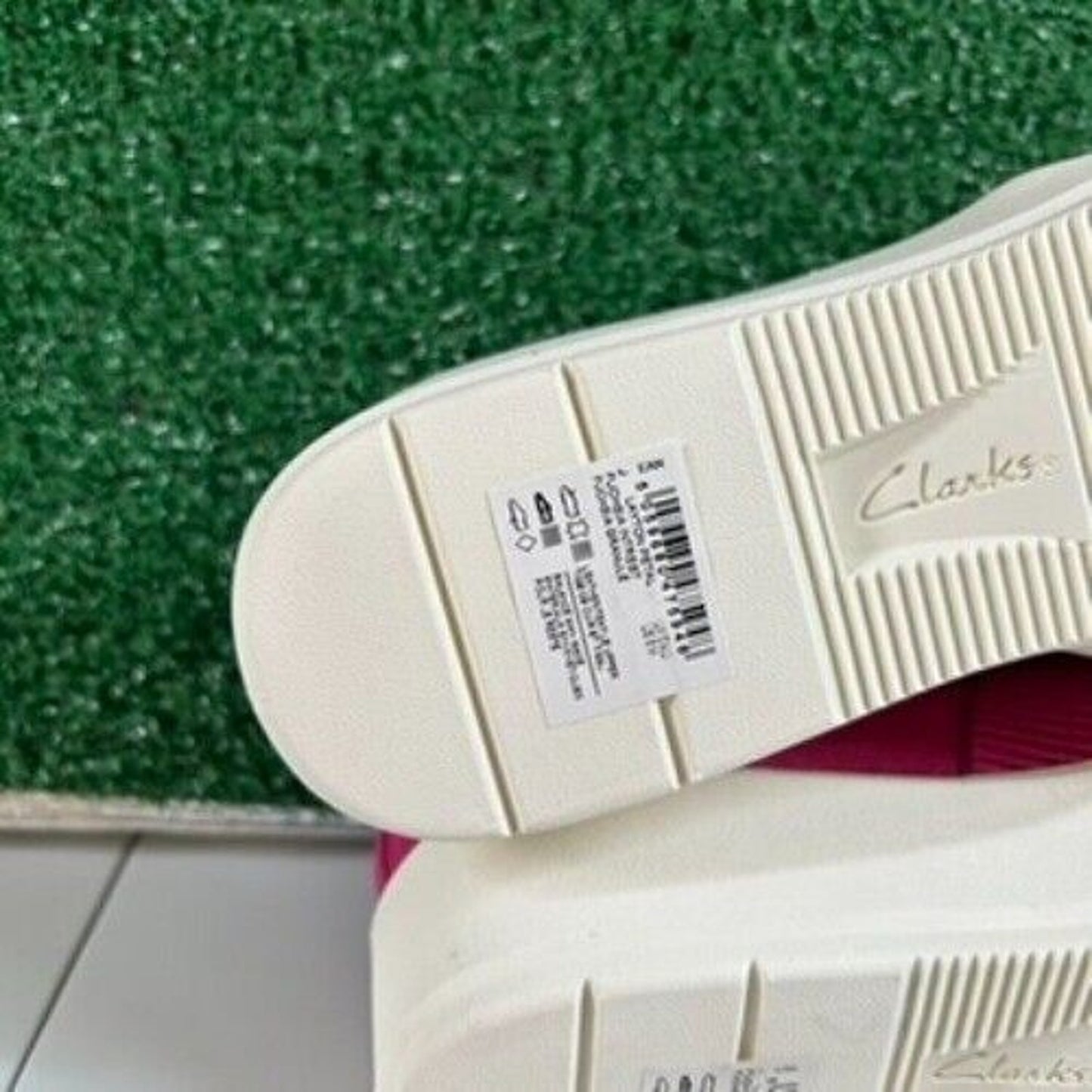 Clarks Layton Petal Sneakers Comfort Shoes Platform Pink Stripe Easter Womens 8M