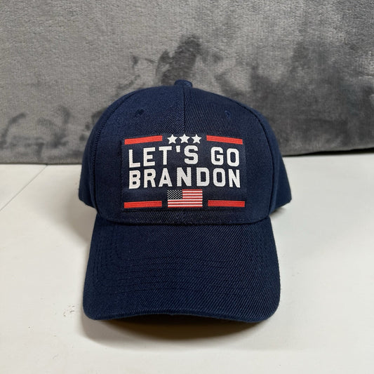 Lets Go Brandon Baseball Hat Cap Mens Strap Back Blue Red Usa Patriot Adjustable