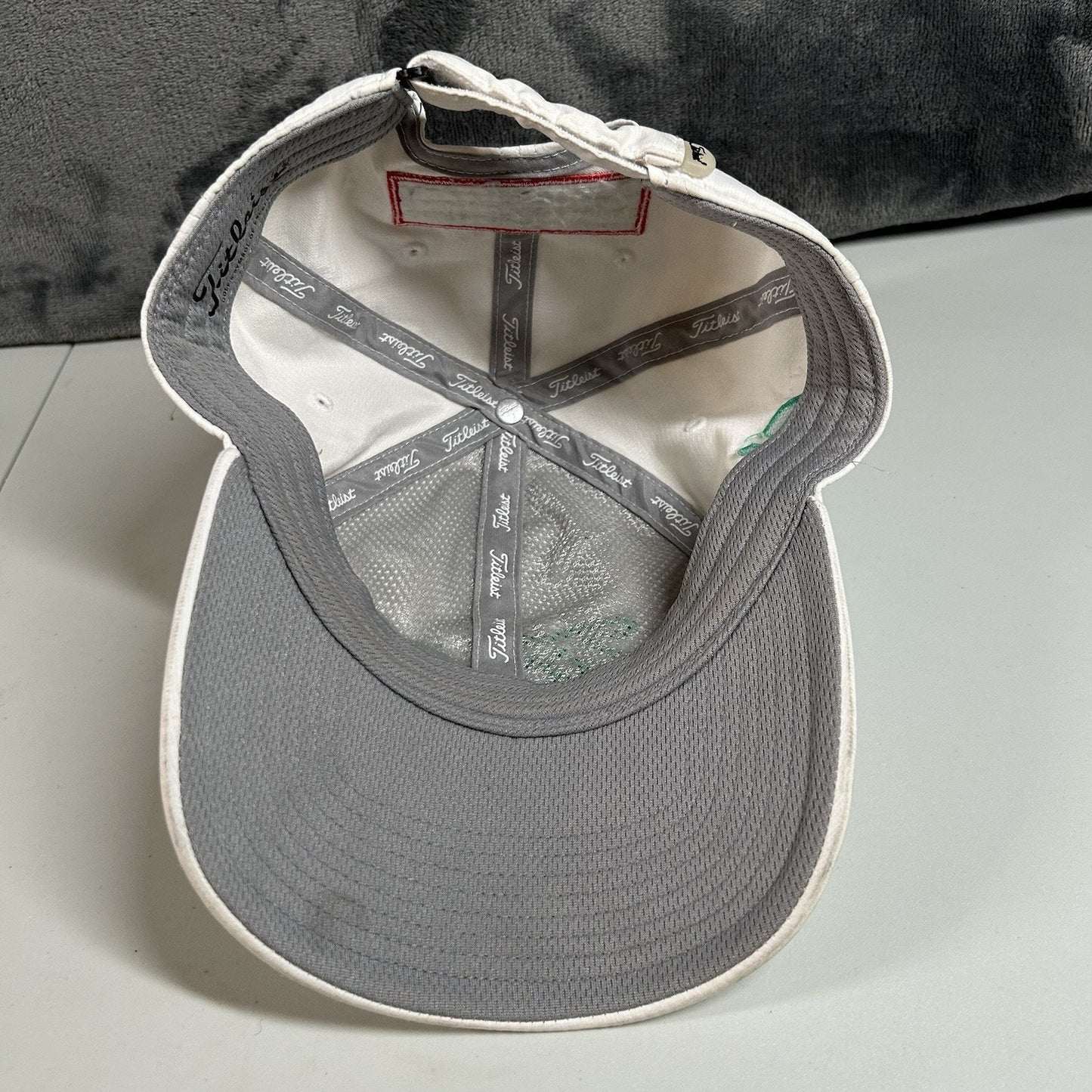 Titleist Golf Hat Cap Adult Strap Back White Green/Blue Footjoy ProV1 Adjustable