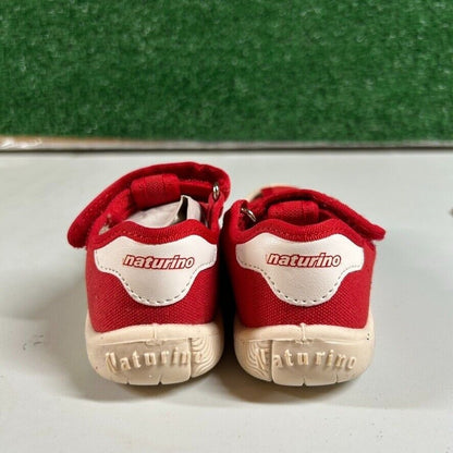 Naturino Red Canvas Fisherman Sandals Toddler Shoes Summer Play Size 5.5/6C 22EU
