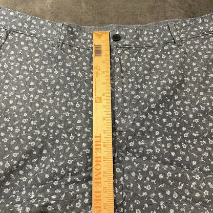 Izod Saltwater Shorts Men 42" Blue Dockside Classic Fit Pineapples Palm Tree NEW