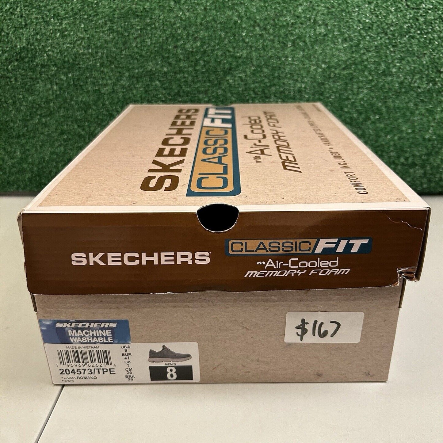 Skechers Garza Romano Mens 8 Light Brown Shoes Sneaker Athletic Comfort NEW