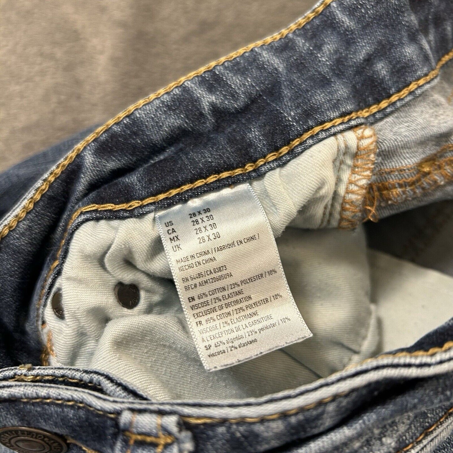 American Eagle Jeans Mens 28x30" Blue Straight Leg Denim Pants Work Casual Flex