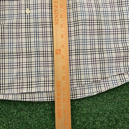 Jos A Bank Shirt Mens Large Blue White Check Button Up Long Sleeve Colorful Work