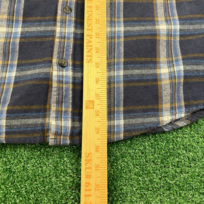 Eddie Bauer Flannel Shirt Mens Medium Blue Plaid Button Up Long Sleeve Outdoor