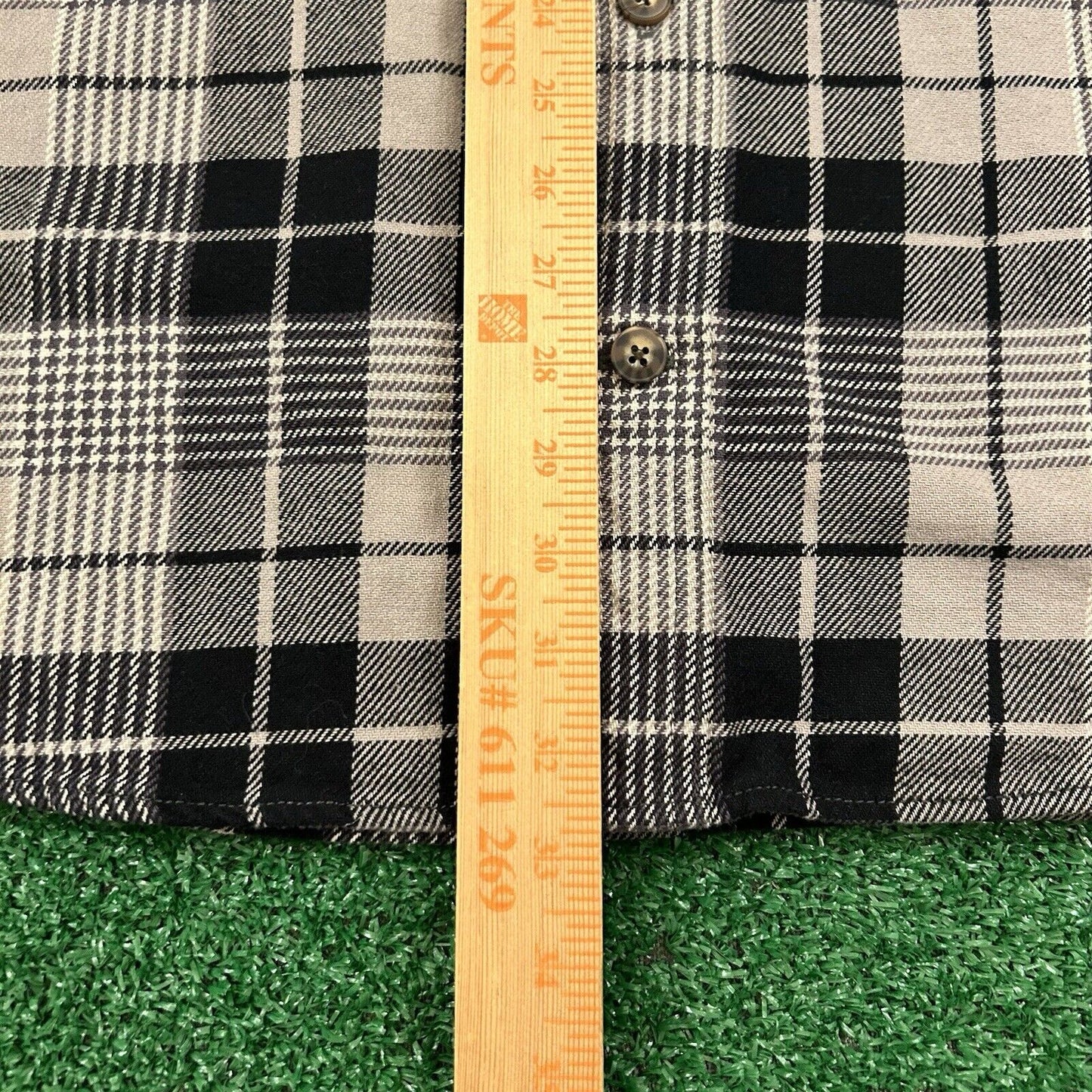 Duluth Trading Shacket Mens XXL 2XL Black Gray Plaid Button Up Outdoor Shirt