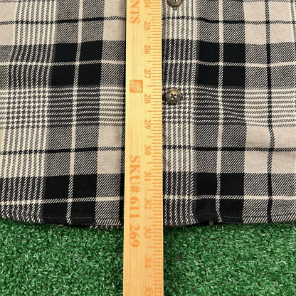 Duluth Trading Shacket Mens XXL 2XL Black Gray Plaid Button Up Outdoor Shirt