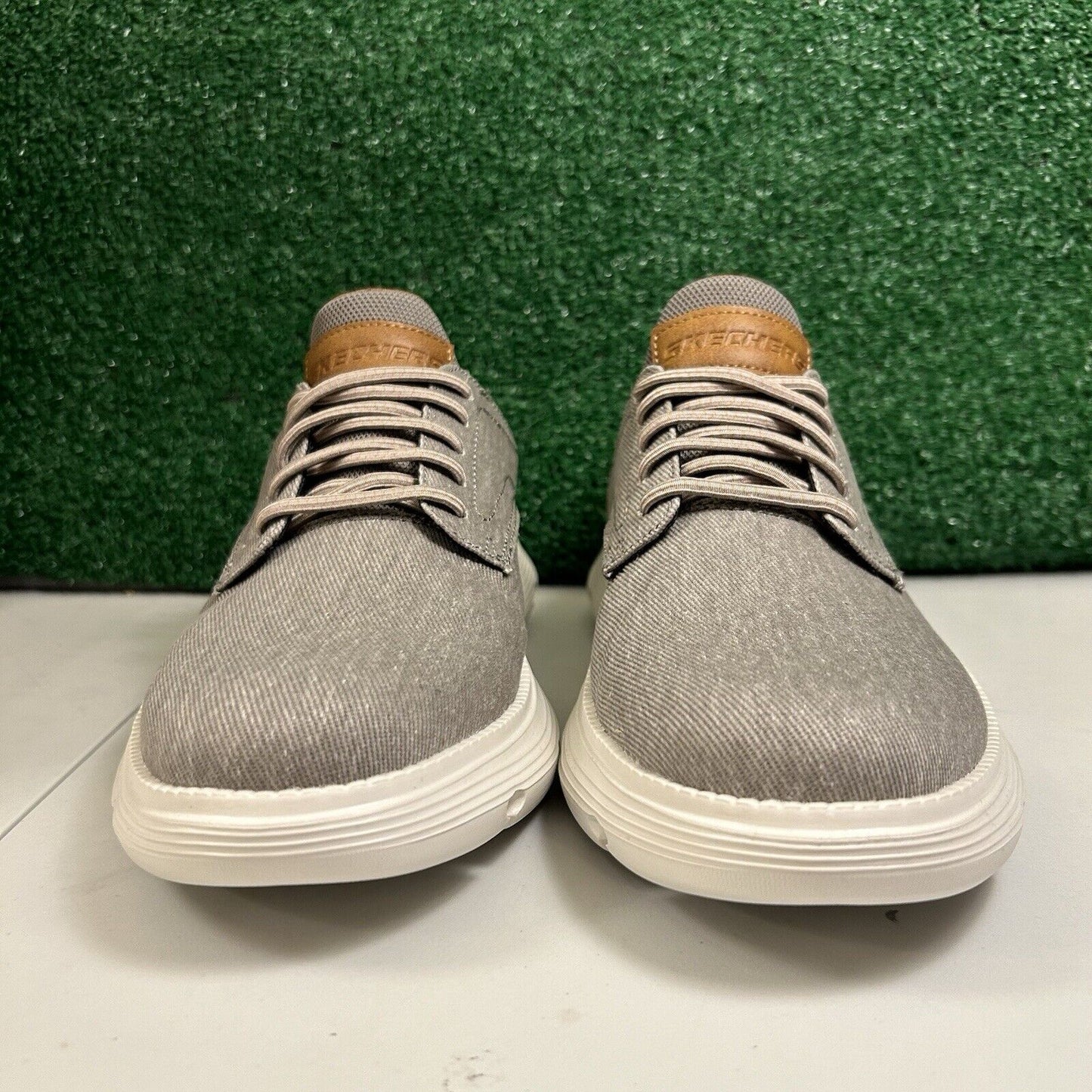 Skechers Garza Romano Mens 8 Light Brown Shoes Sneaker Athletic Comfort NEW