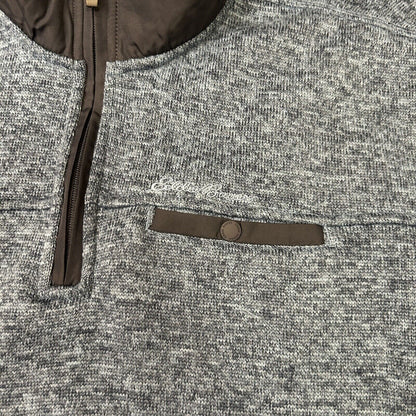 Eddie Bauer Fleece Sweater Mens XXL 2XL Blue Pullover Quarter Zip Outdoor