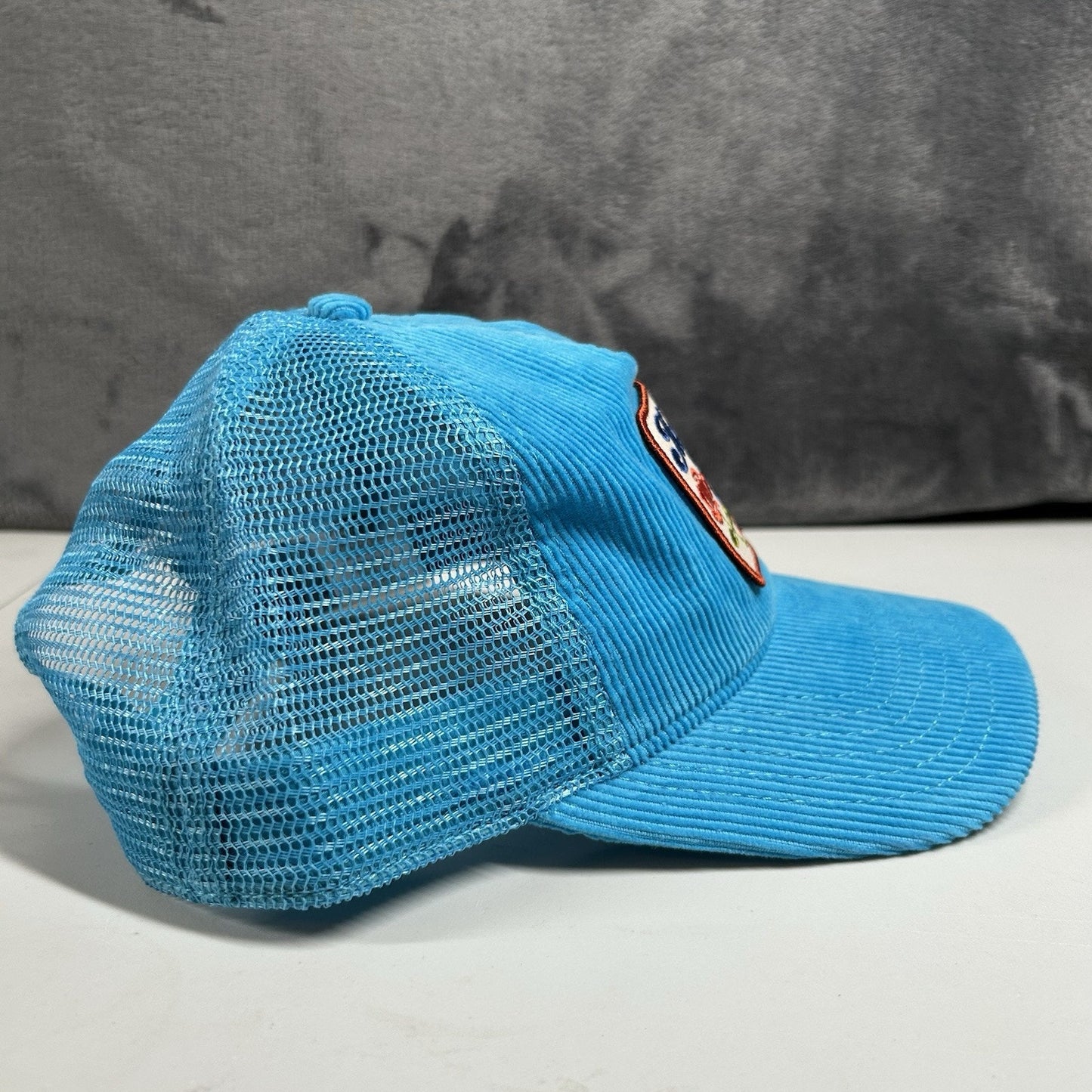 Might Fine 'Thank You Have a Nice Day' Corduroy Hat Cap Snapback Blue Womens