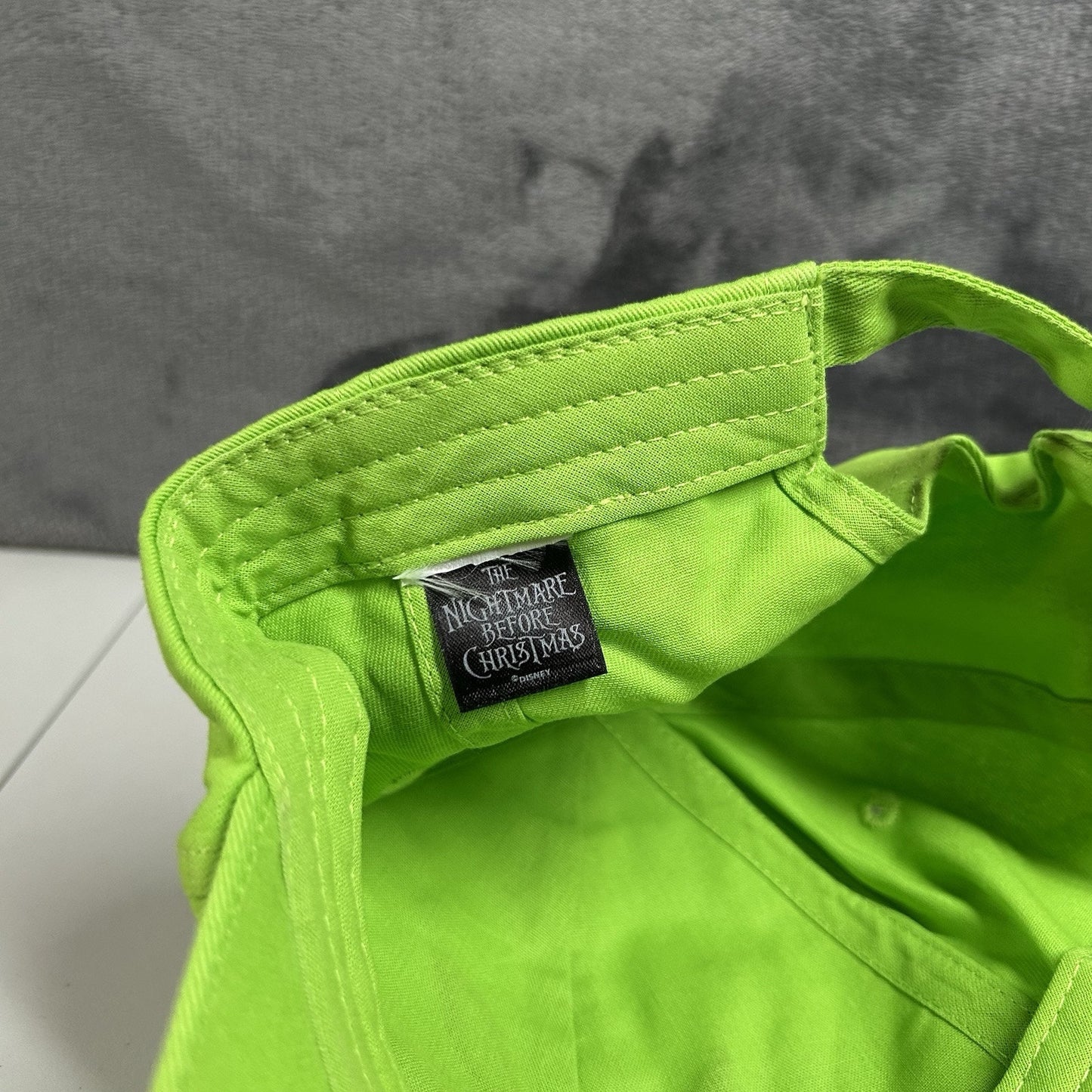 The Nightmare Before Christmas Hat Cap Strap Back Green Black Adjustable Adult