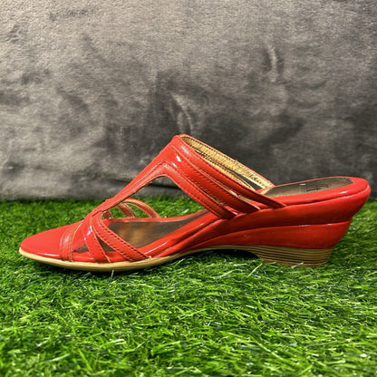 Sofft Sandals Womens 8 M Leather Strappy Wedge Slip On Casual Comfort Outdoor