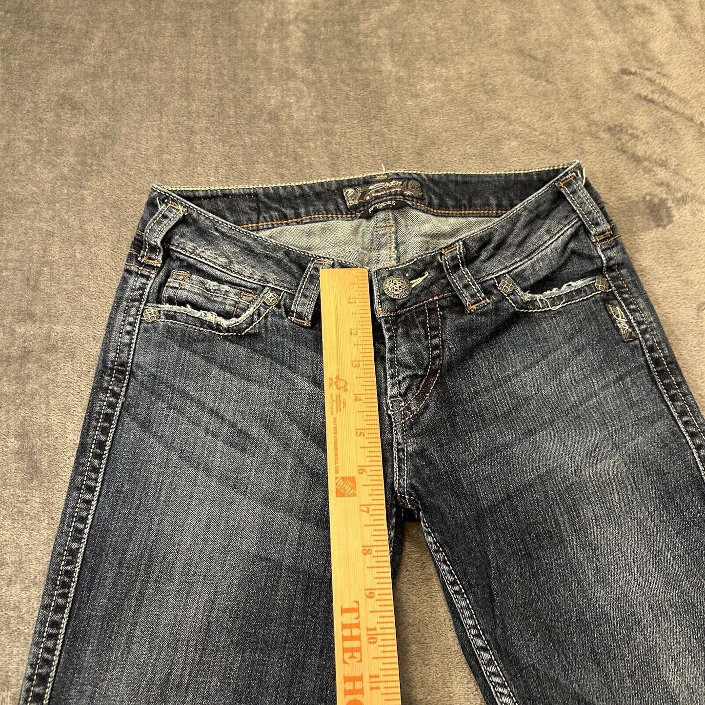 Silver Frances Jeans Womens 18 Blue 27x33" Blue Denim Pants Flare Stretch Casual