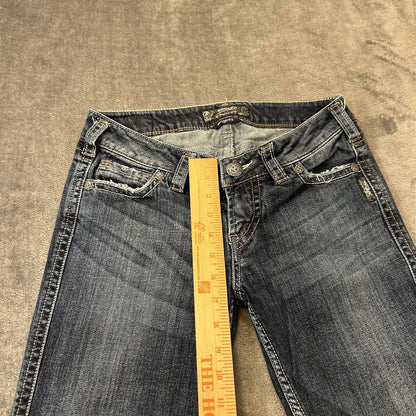 Silver Frances Jeans Womens 18 Blue 27x33" Blue Denim Pants Flare Stretch Casual