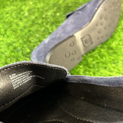 Born Malena Loafer Womens 6.5 M Blue Suede Leather Shoes Slip On Casual Comfort