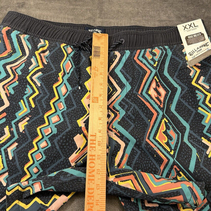 Billabong Board Shorts Men XXL 2XL 38" Blue Black Striped Drawstring Boardie NEW