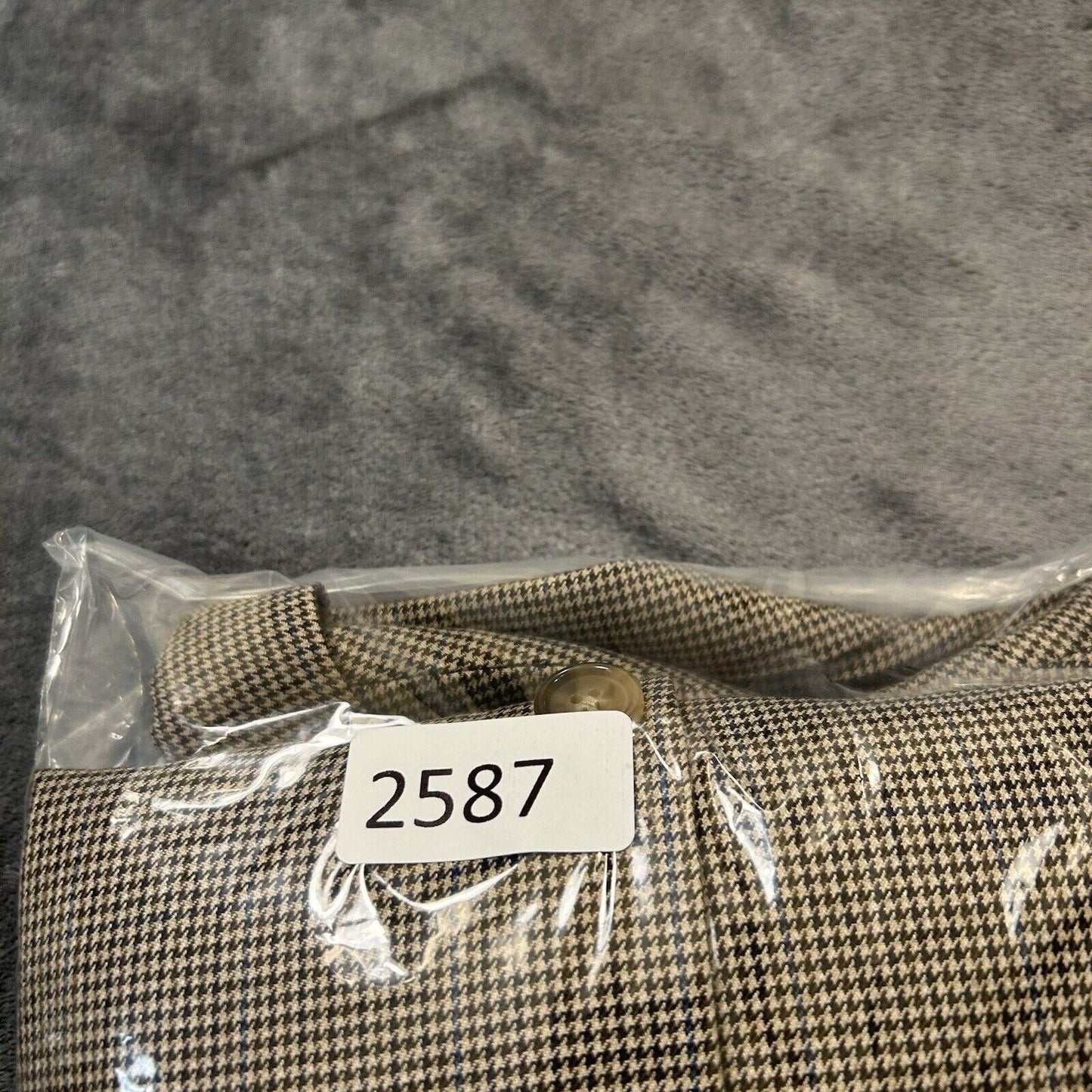 Lauren Ralph Lauren Suit Jacket Mens 46 R Brown Black Houndstooth 100% Wool