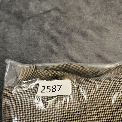 Lauren Ralph Lauren Suit Jacket Mens 46 R Brown Black Houndstooth 100% Wool