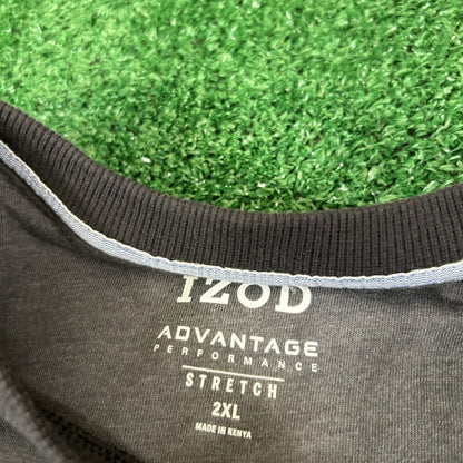 Izod Performance Sweater Mens XXL 2XL Gray Black Pullover Sweatshirt Stretch
