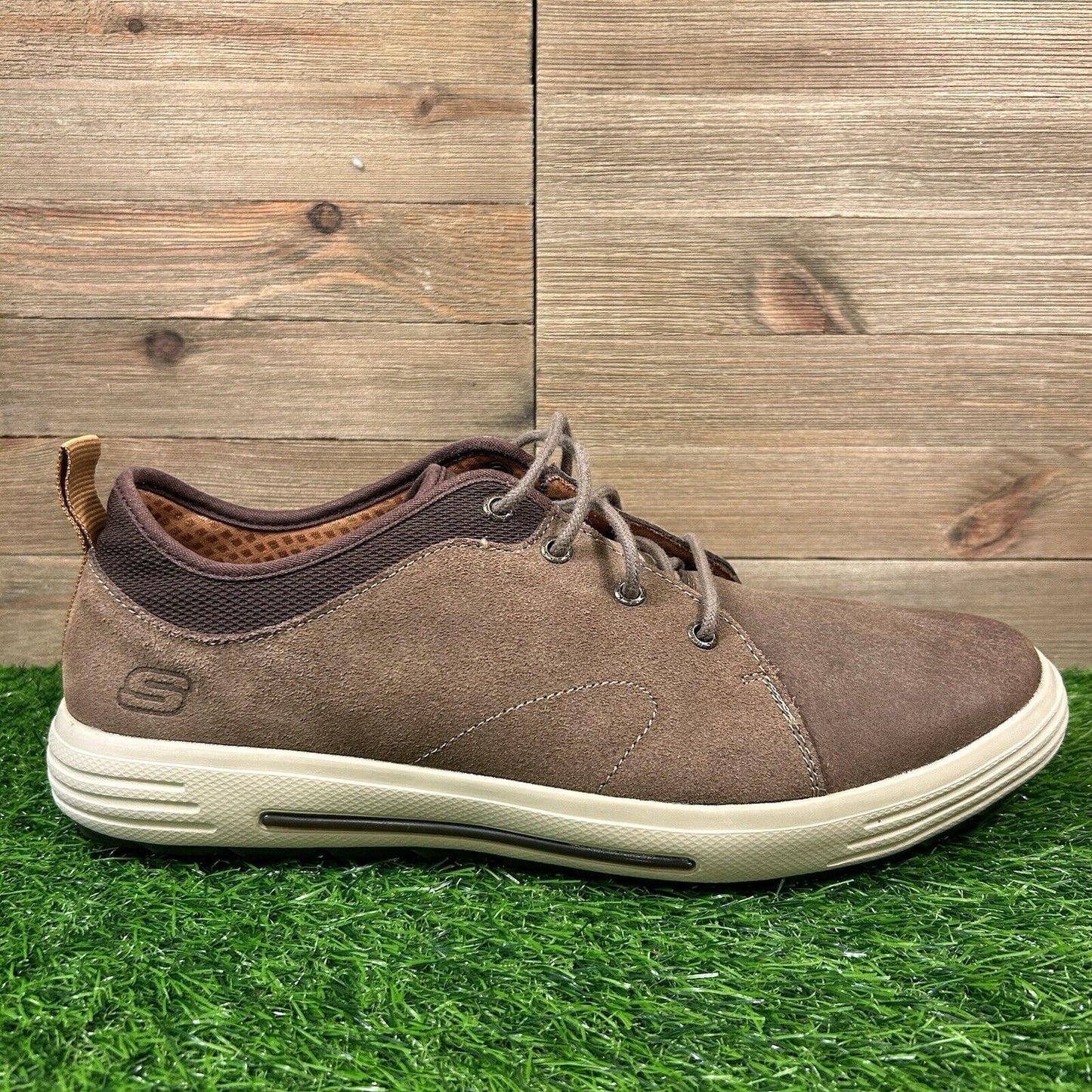 Skechers Porter Elden Oxford Mens 13 Brown Shoes Sneakers Suede Leather Casual