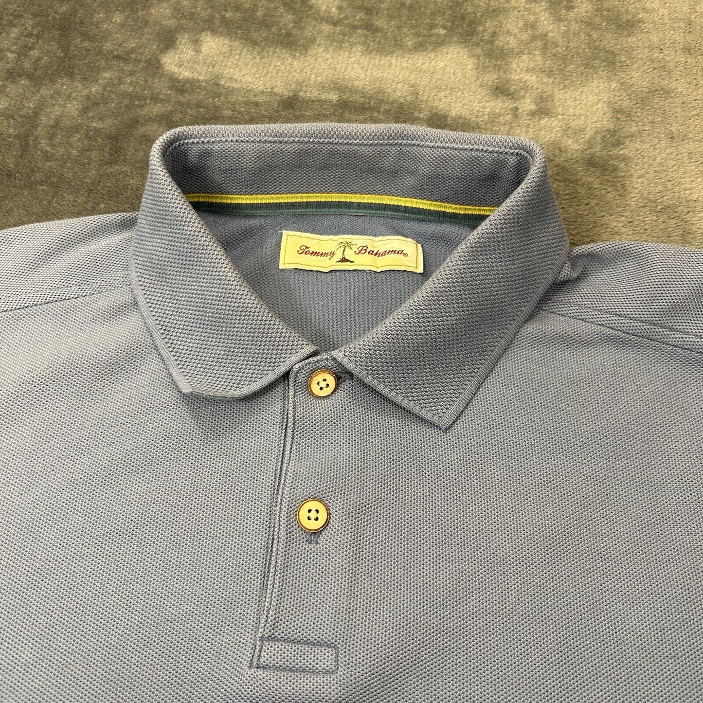 Tommy Bahama Polo Shirt Mens Large Blue Short Sleeve Casual Beach Work Outdoor