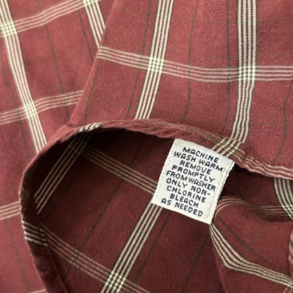 Ralph Lauren Shirt Mens Large Red Check Button Up Long Sleeve Kimbell Casual