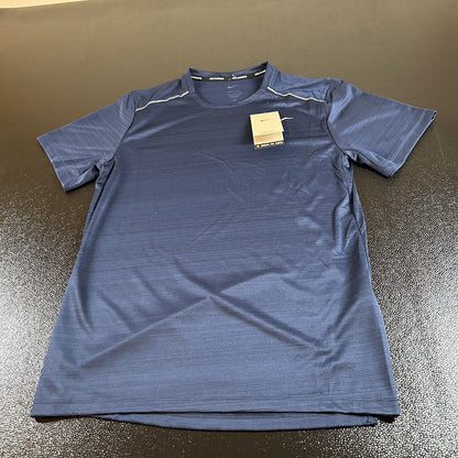 Nike Running Shirt Mens Small Navy Dri-Fit Mesh Lightweight Short Sleeve New