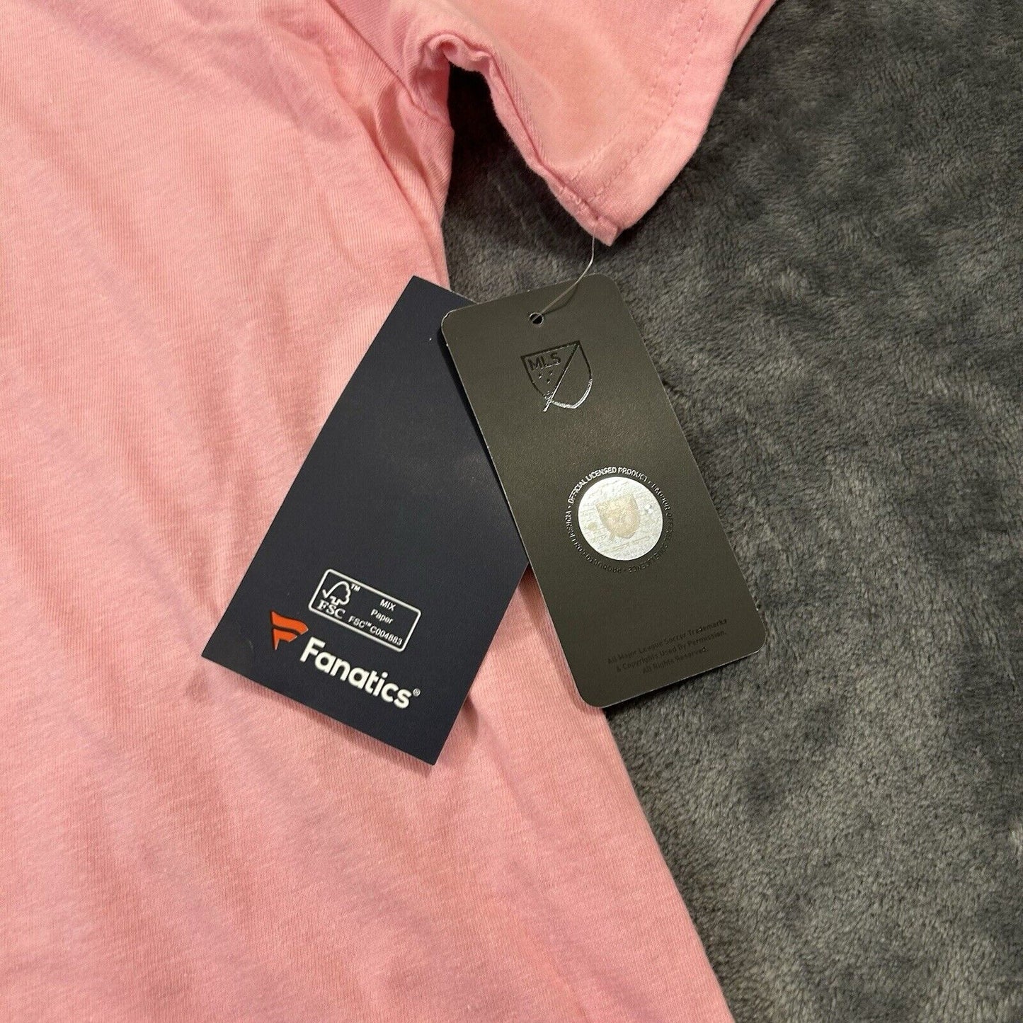 International Miami Messi Shirt Mens Large Pink Short Sleeve Soccer Fanatics NEW