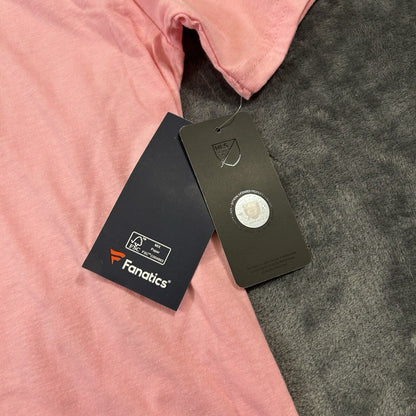 International Miami Messi Shirt Mens Large Pink Short Sleeve Soccer Fanatics NEW