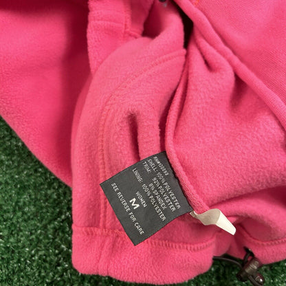 New Balance Sweater Womens Medium Pink Full Zip Fleece Sweatshirt Outdoor Comfy