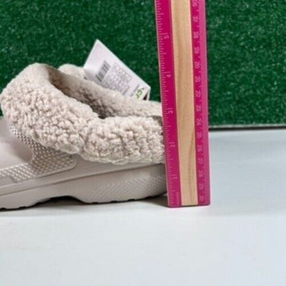 Crocs Classic Blitzen IV Lined Clog Fuzzy Fur Slip On Comfort Beige Womens 8 New