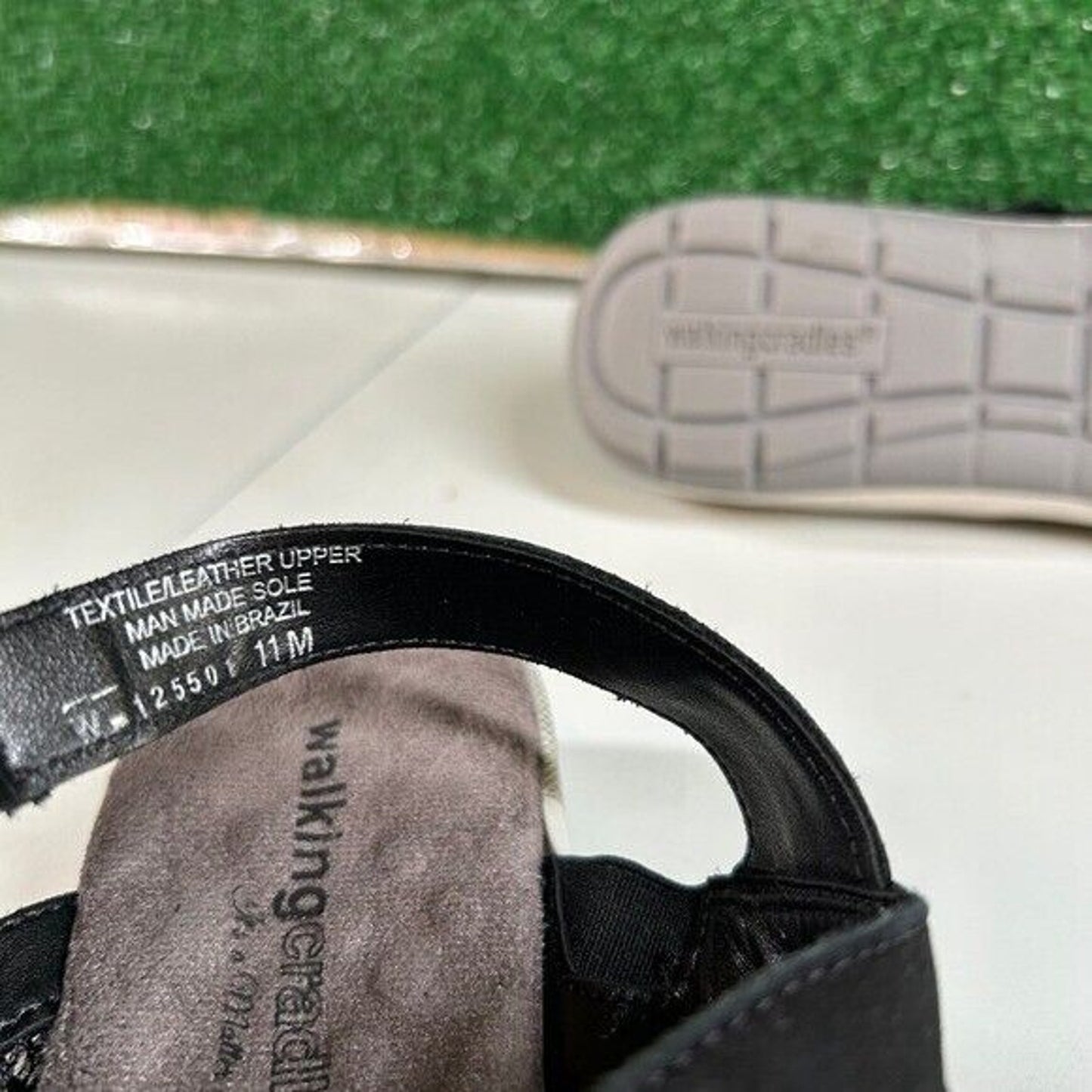 Walking Cradles Spencer Sandals Comfort Slingback Leather Black Womens 11 M