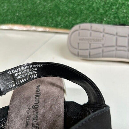 Walking Cradles Spencer Sandals Comfort Slingback Leather Black Womens 11 M
