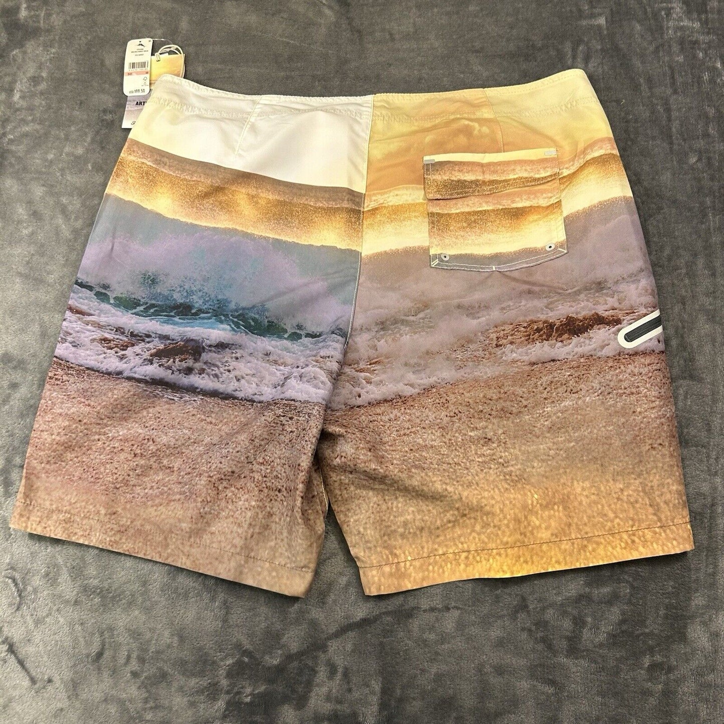 Tommy Bahama Board Shorts Mens 40" Yellow Blue Molokai Sunset Break Swim NEW