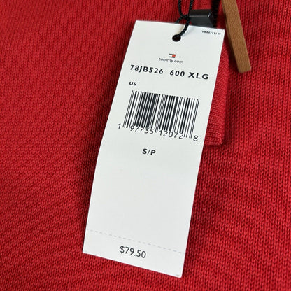 Tommy Hilfiger Sweater Mens Small Red Knit 1/4 Zip Sweatshirt Pullover NEW $79