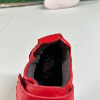Bobux Soft Sole Shoes First Walker Leather Red Strap Toddler Shoes 3.5C / 20EU