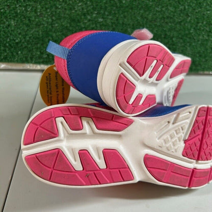 Tsukihoshi Kids Racer Sneakers Pink & Blue Hook and Loop Closure Youth 3Y