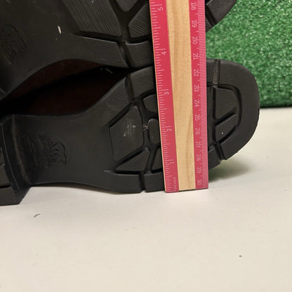 Sorel Combat Ankle Boots Womens 6.5 M Brown Leather Outdoor Fur Trim Comfort