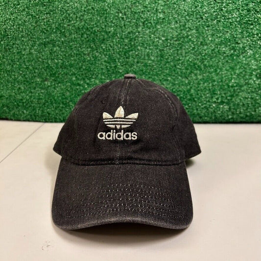 Adidas Originals Baseball Hat Cap Mens Strapback Black Metallic Logo Adjustable