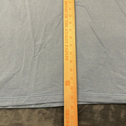 Travis Mathew Polo Shirt Mens Large Blue White Striped Short Sleeve Golf Work