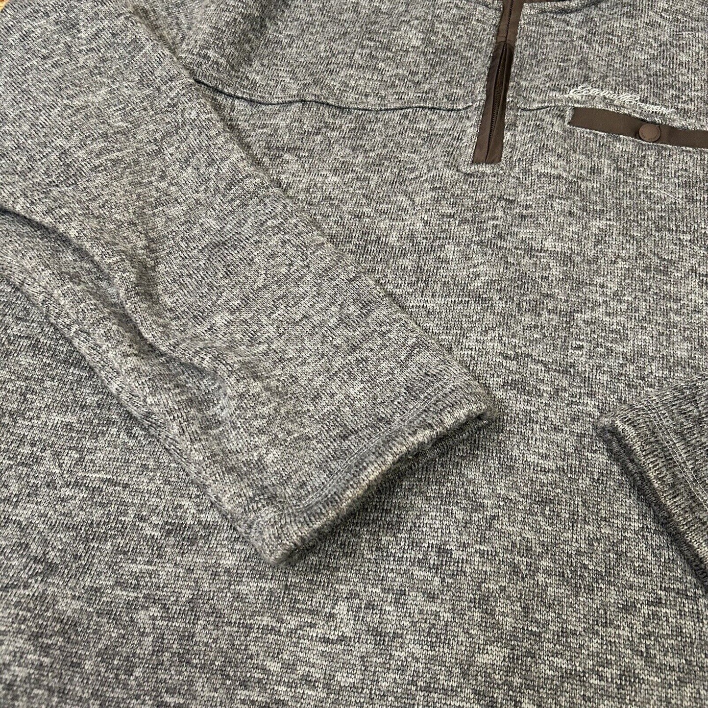 Eddie Bauer Fleece Sweater Mens XXL 2XL Blue Pullover Quarter Zip Outdoor