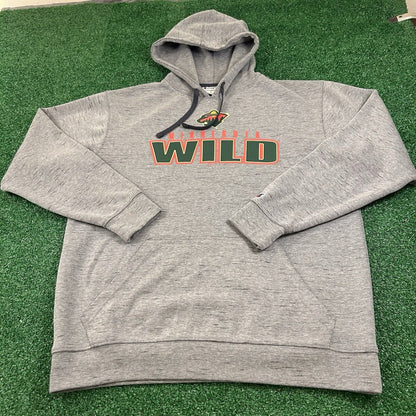 Minnesota Wild Sweater Mens Large Gray Hoodie Pullover Sweatshirt Champion NHL