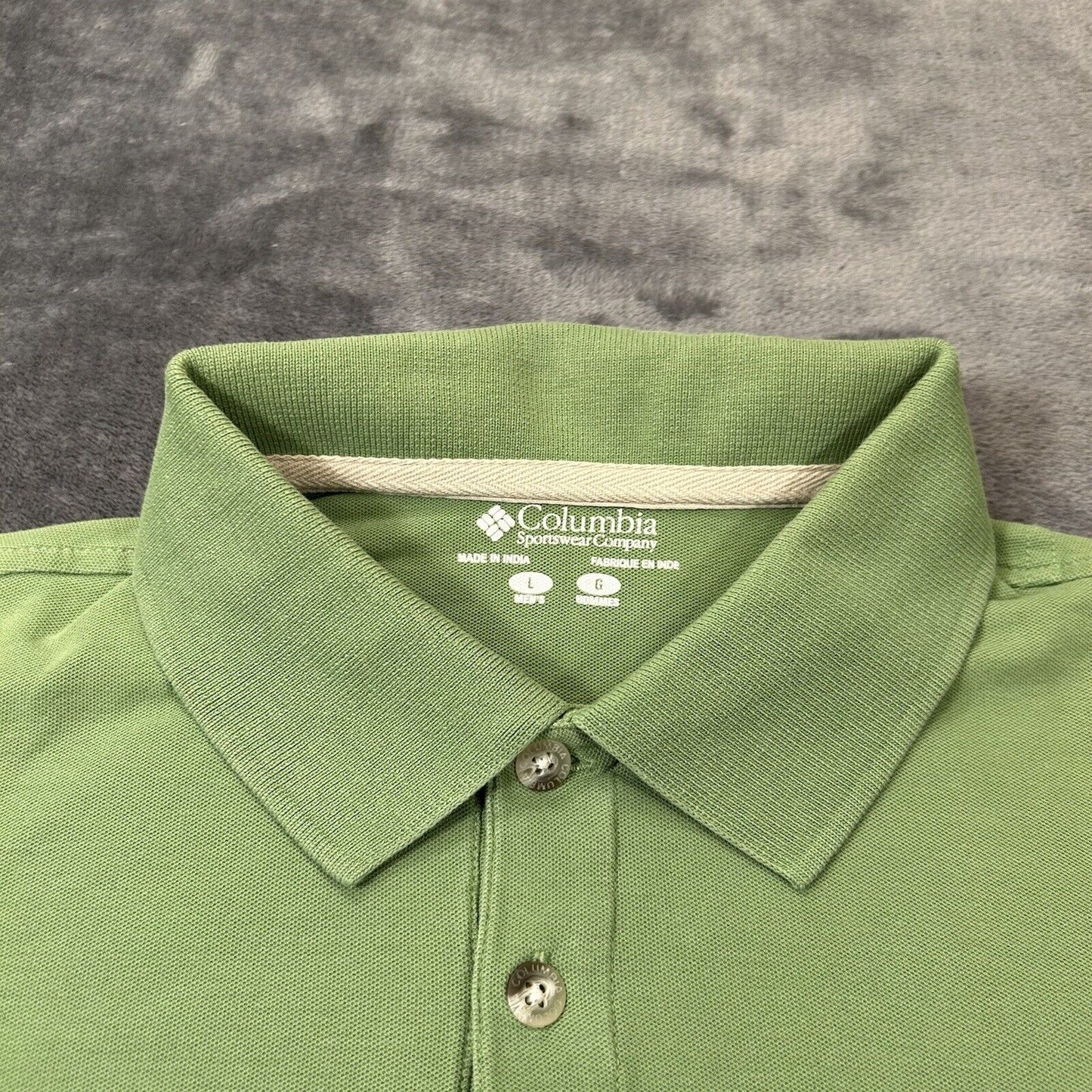 Columbia Polo Shirt Mens Large Green Short Sleeve Casual Work Outdoor