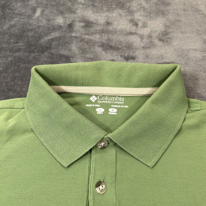 Columbia Polo Shirt Mens Large Green Short Sleeve Casual Work Outdoor