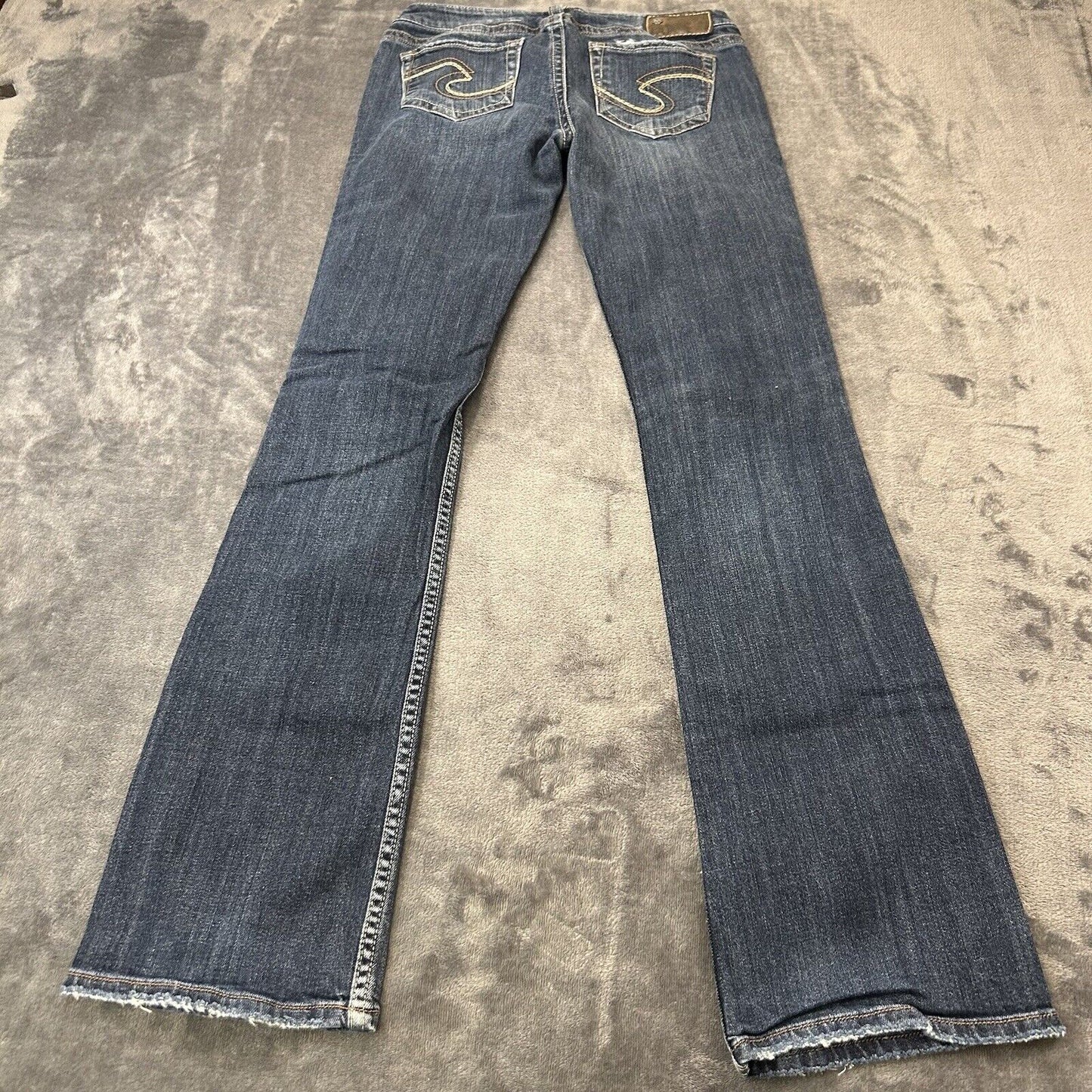 Silver Frances Jeans Womens 18 Blue 27x33" Blue Denim Pants Flare Stretch Casual