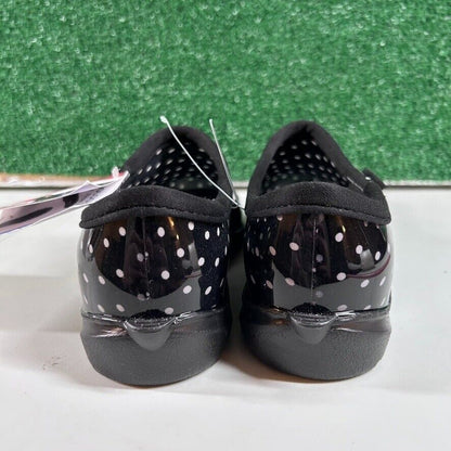 Sloggers Waterproof Garden Shoes Clogs Polka Dot Rain Shoe Black White Womens 10